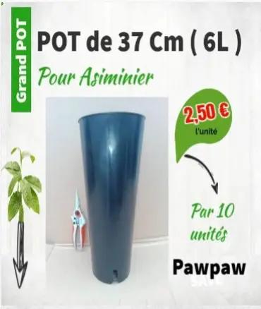 10 Pots profonds 37 cm de 6 Litres